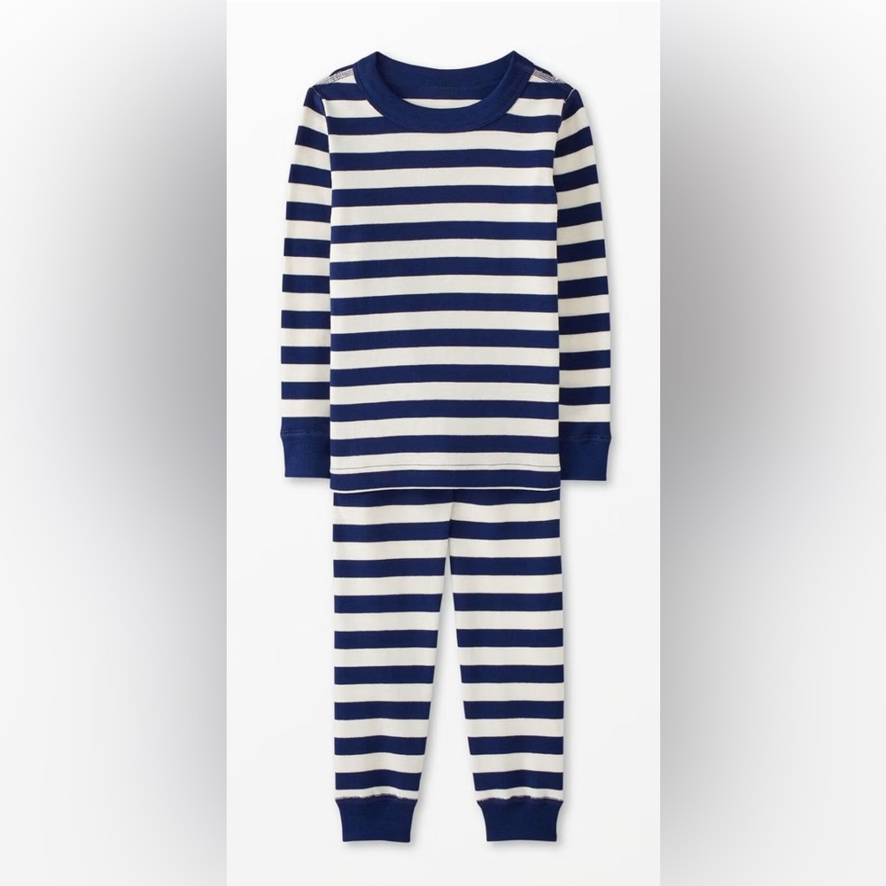 Hanna Andersson Navy and White Striped Pajama Set
